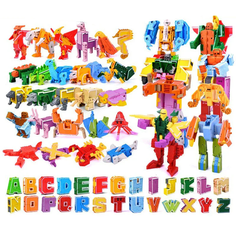 26-Piece GUDI Alphabet Transformer Toy Set