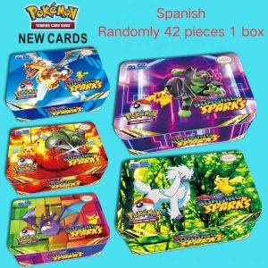 42pcs/set Pokémon Battle Card Set with Iron Metal Box