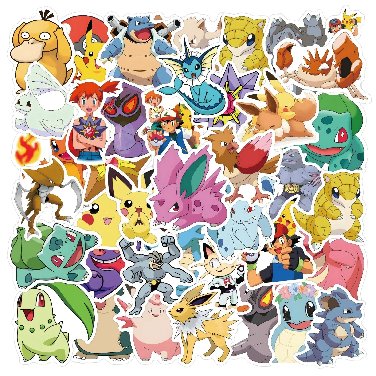 Neon Pokémon Stickers – Waterproof Anime Decals - Image 13