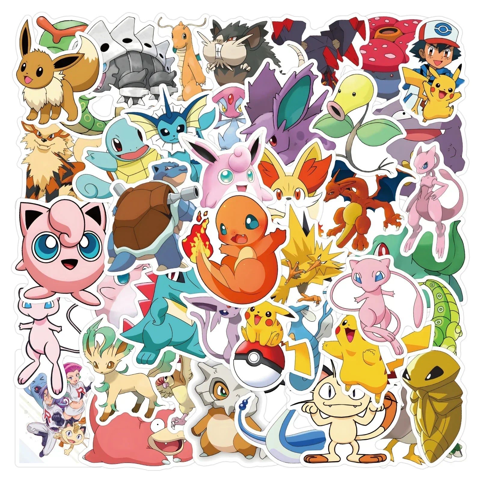Neon Pokémon Stickers – Waterproof Anime Decals - Image 12