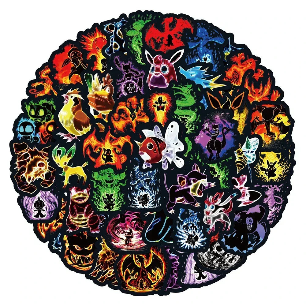 Neon Pokémon Stickers – Waterproof Anime Decals - Image 2